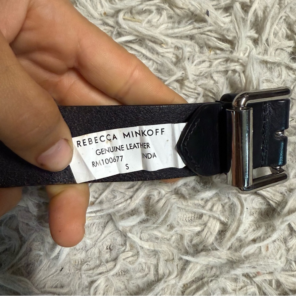 Women’s Small Black Leather Rebecca Minkoff Chain Belt. Good Condition. - Picture 4 of 5